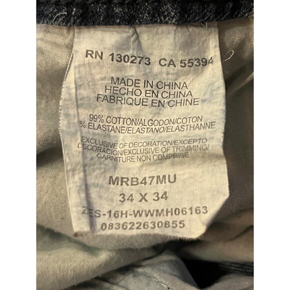 Wrangler Rock 47 Slim Boot Jeans Mens 34x34 Western MRB47MU Dark Wash Denim - Picture 9 of 16